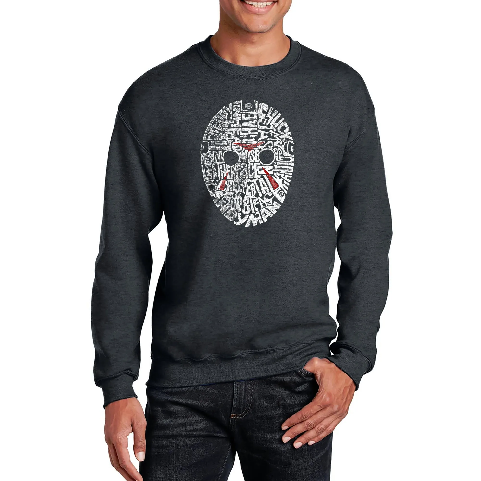 Slasher Movie Villians - Men's Word Art Crewneck Sweatshirt sold by LA Pop Art product image thumbnail 3