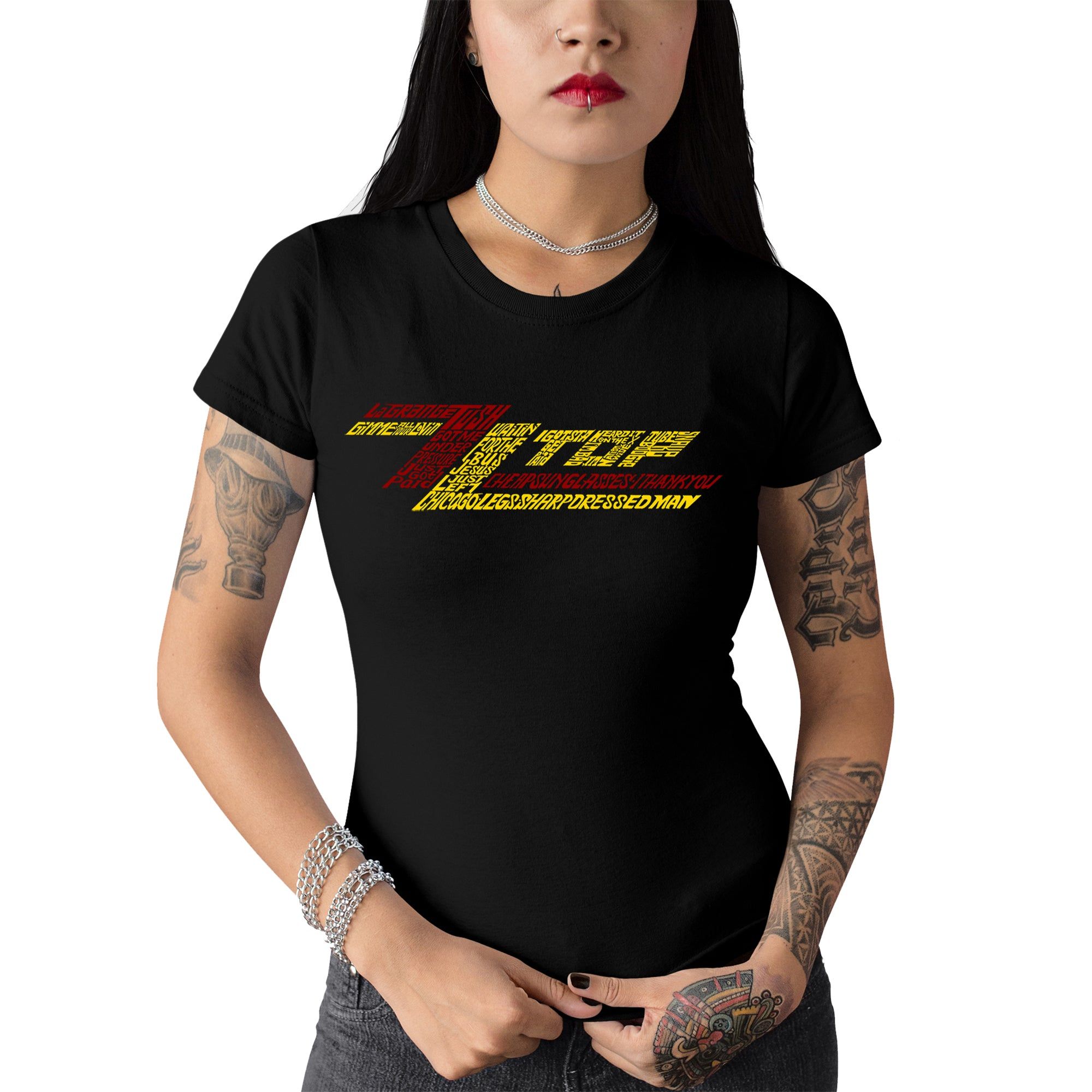ZZ Top - Women's Word Art T-Shirt sold by LA Pop Art