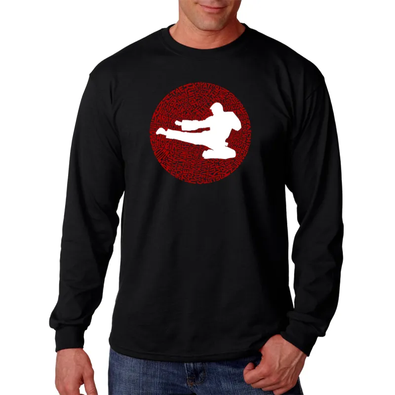 Types of Martial Arts - Men's Word Art Long Sleeve T-Shirt sold by LA Pop Art