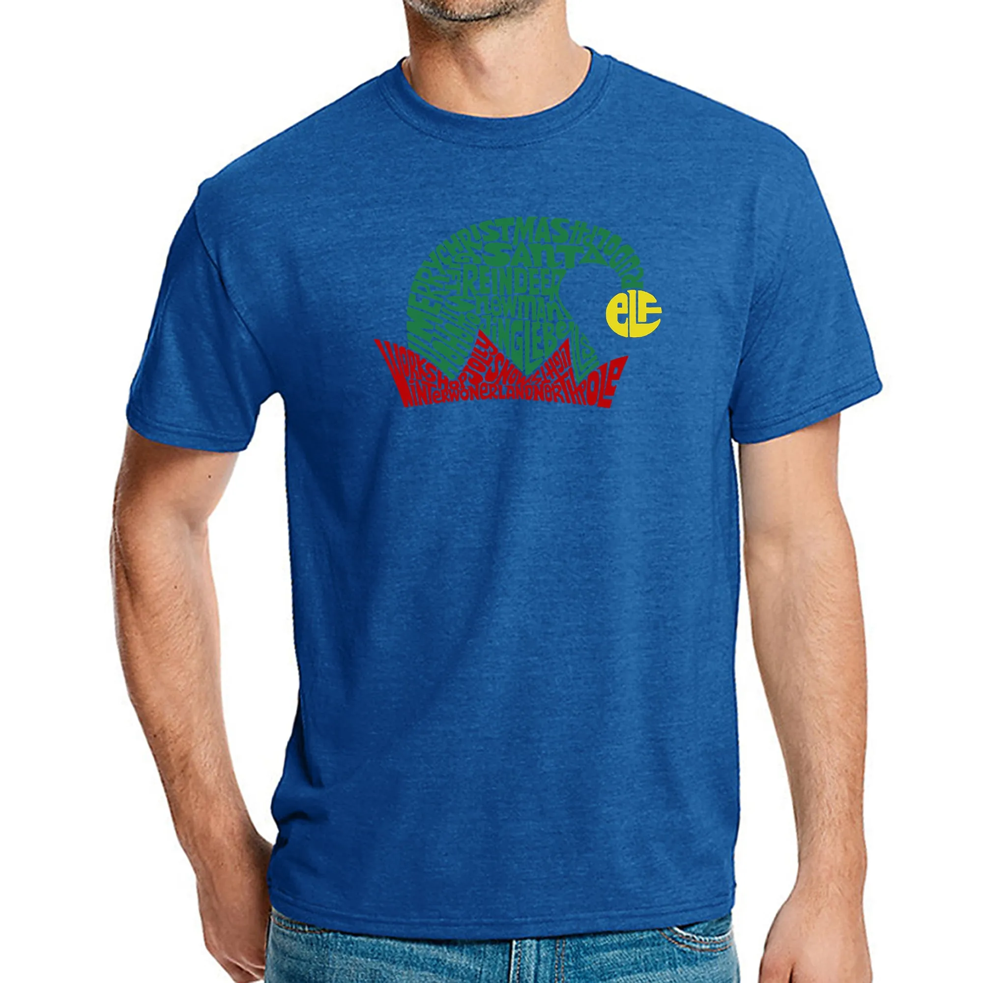 Christmas Elf Hat - Men's Premium Blend Word Art T-Shirt sold by LA Pop Art product image thumbnail 4