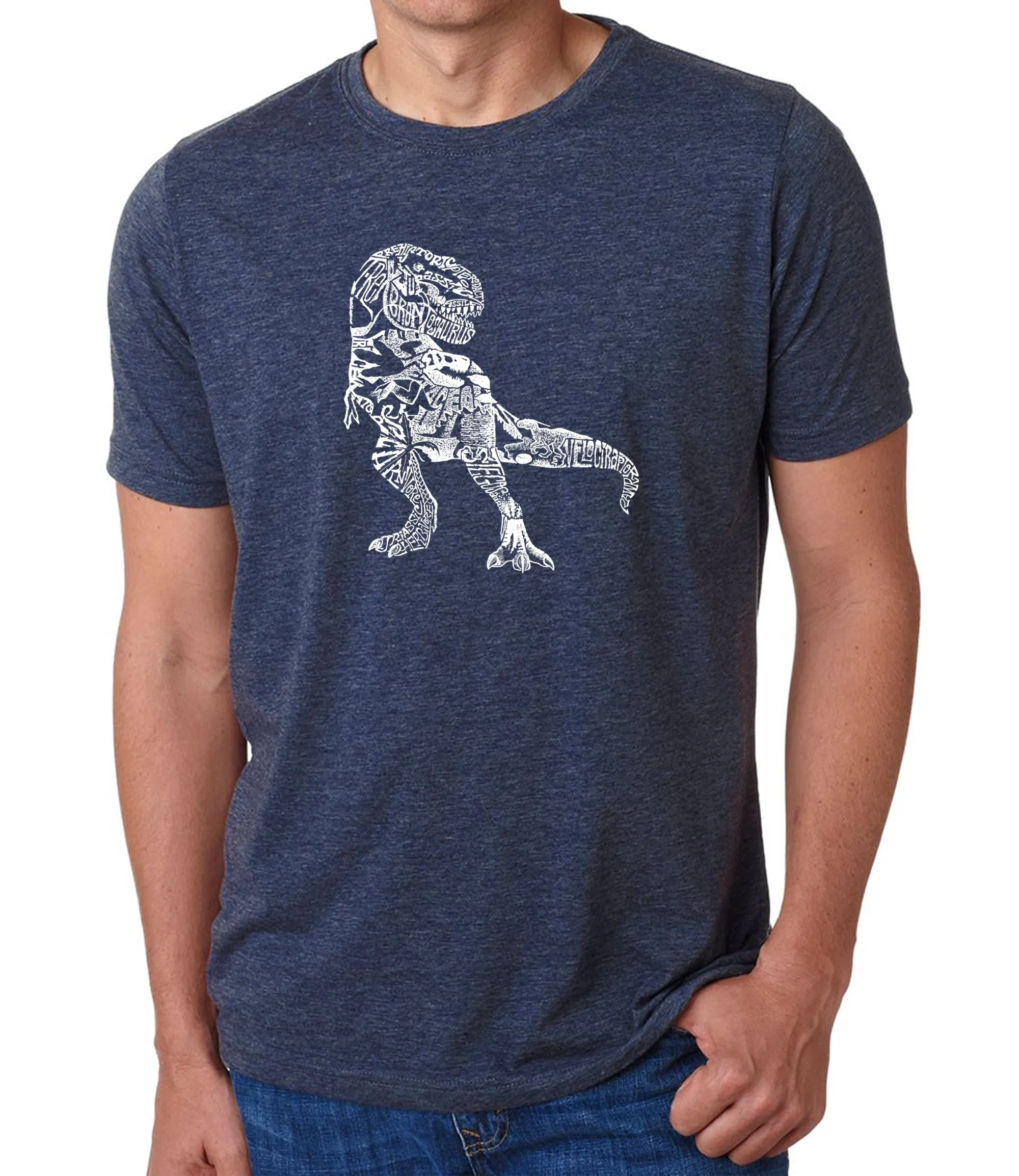 Dino Pics - Men's Premium Blend Word Art T-Shirt sold by LA Pop Art product image thumbnail 3