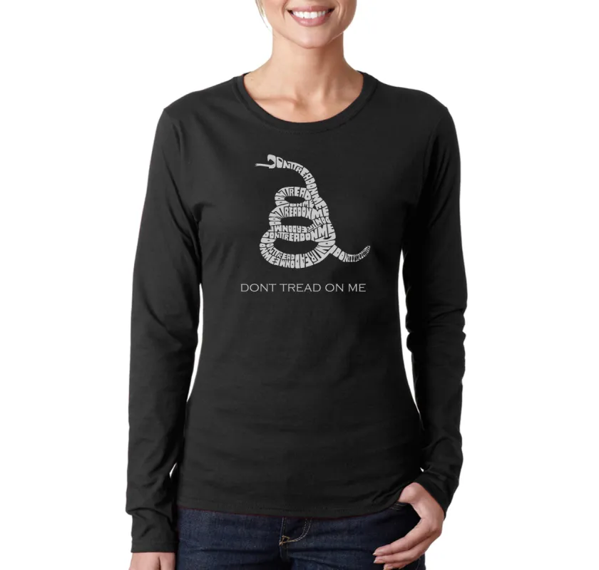 DONT TREAD ON ME - Women's Word Art Long Sleeve T-Shirt sold by LA Pop Art