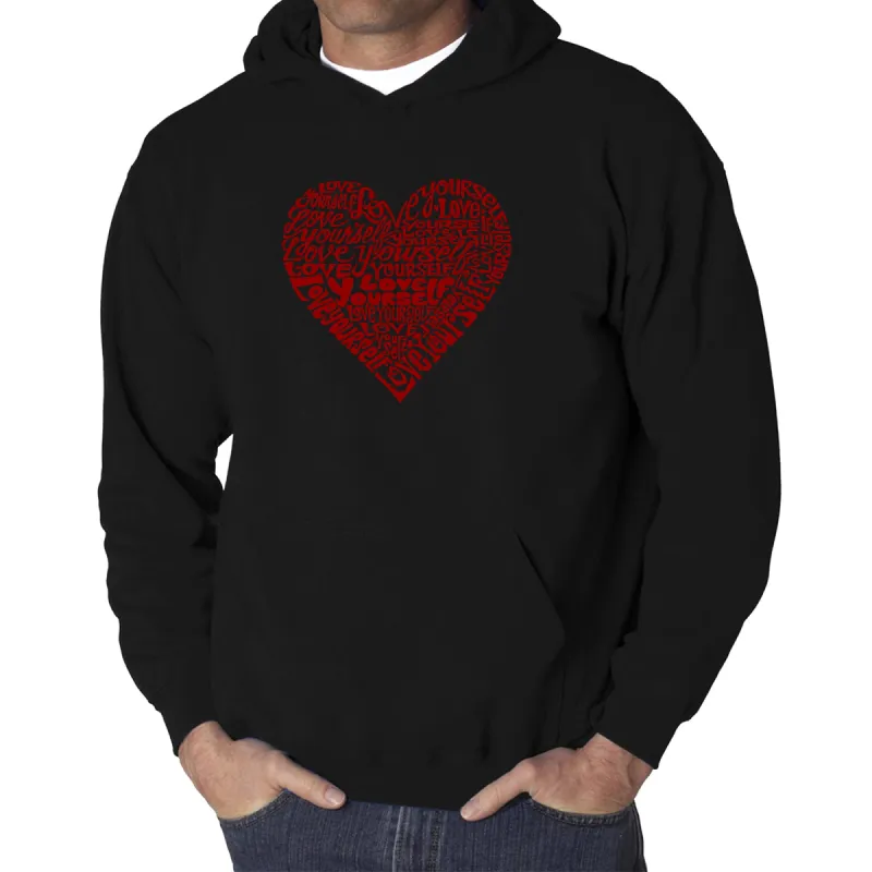 Love Yourself - Men's Word Art Hooded Sweatshirt sold by LA Pop Art