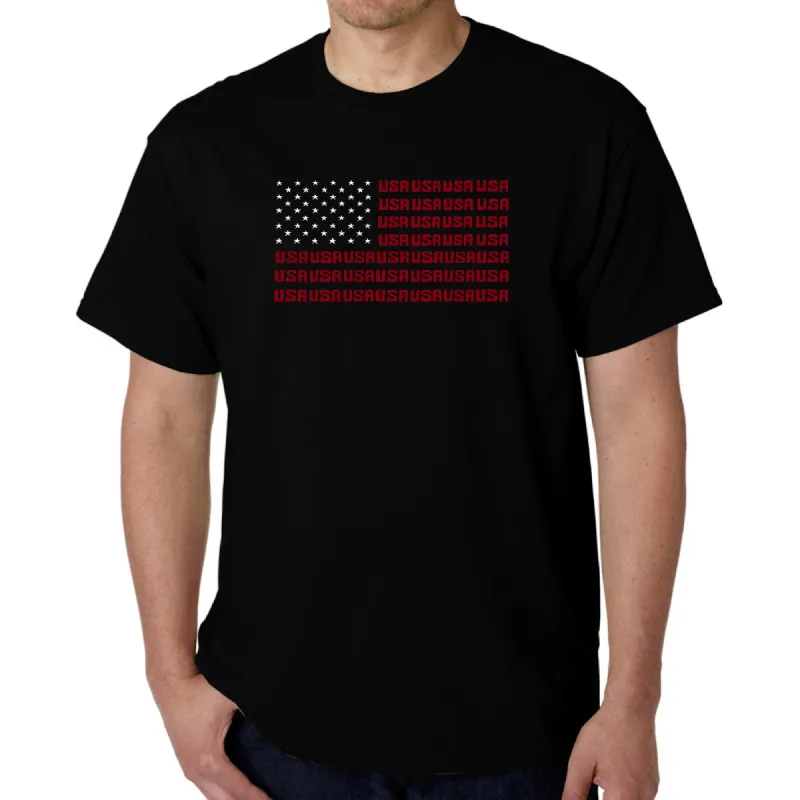 USA Flag  - Men's Word Art T-Shirt sold by LA Pop Art