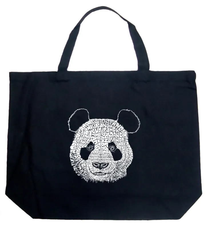 Panda - Large Word Art Tote Bag sold by LA Pop Art
