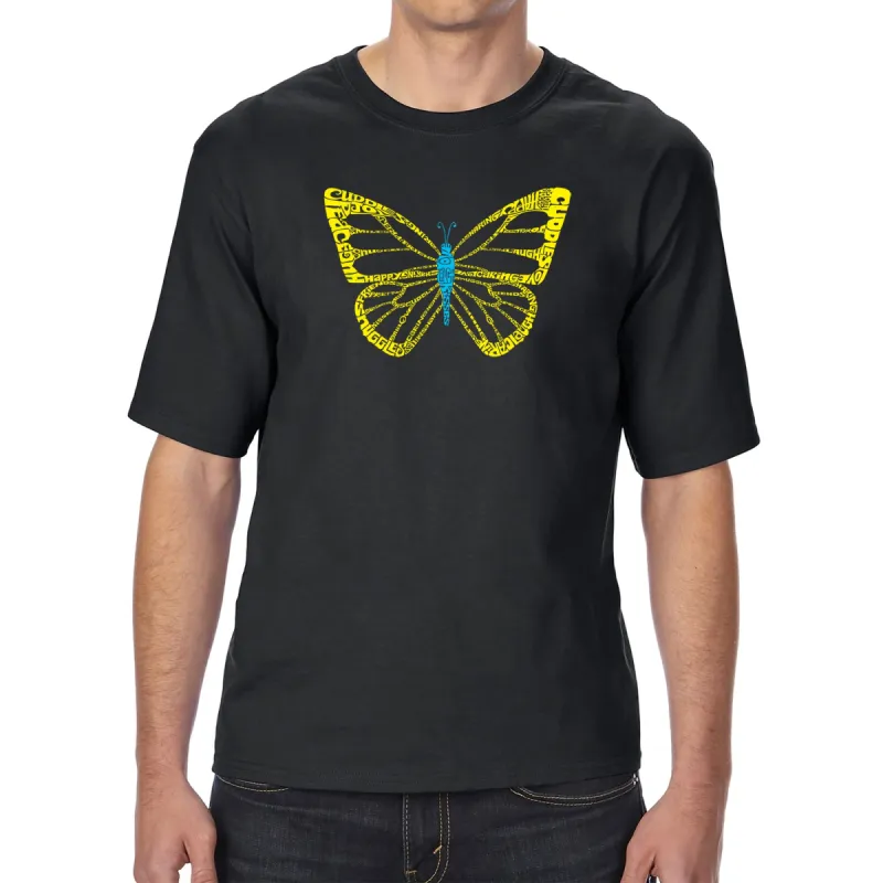 Butterfly  - Men's Tall and Long Word Art T-Shirt sold by LA Pop Art