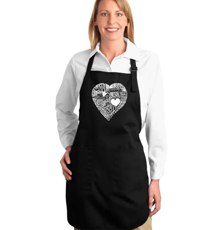 LOVE IN 44 DIFFERENT LANGUAGES - Full Length Word Art Apron sold by LA Pop Art
