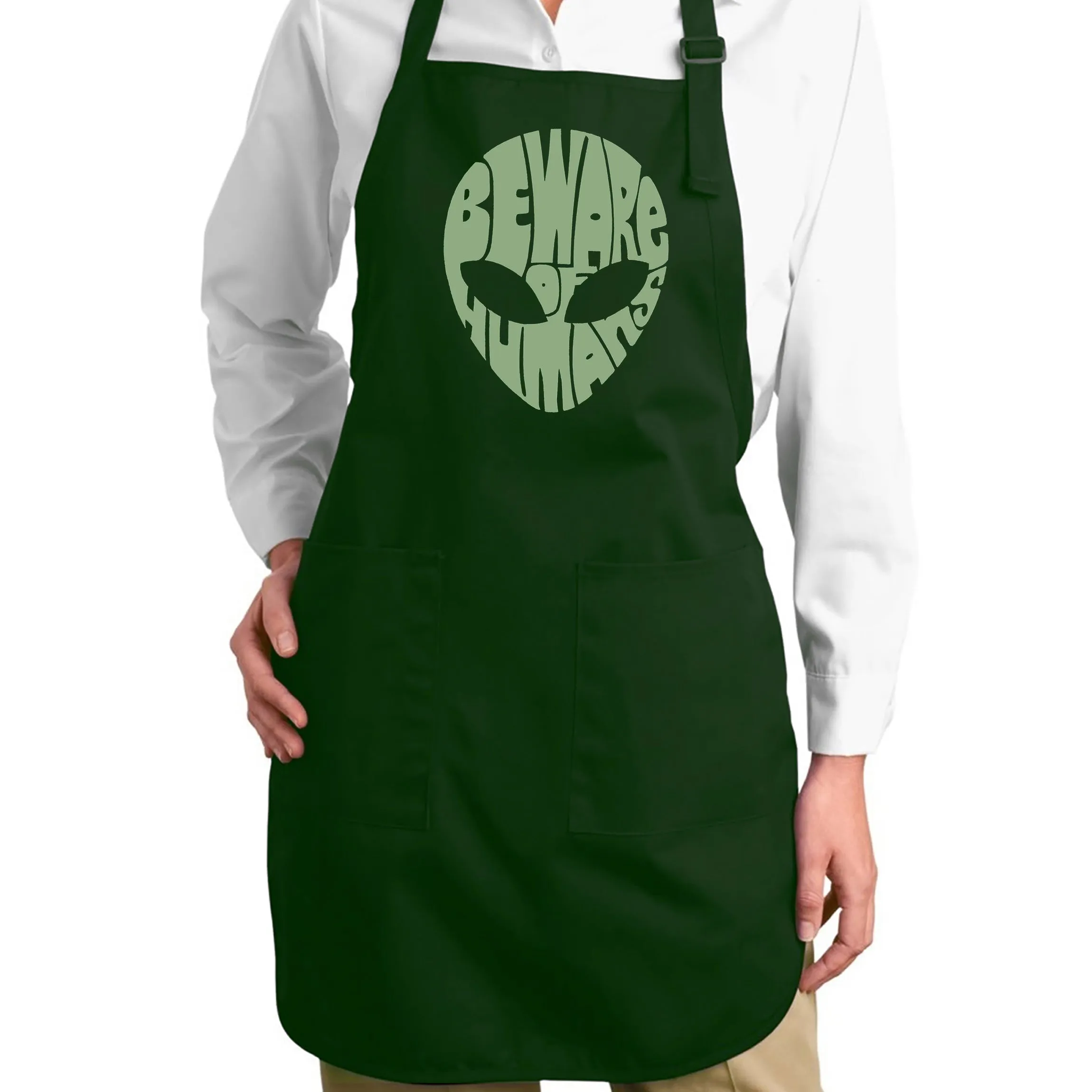 Beware of Humans - Full Length Word Art Apron sold by LA Pop Art product image thumbnail 5