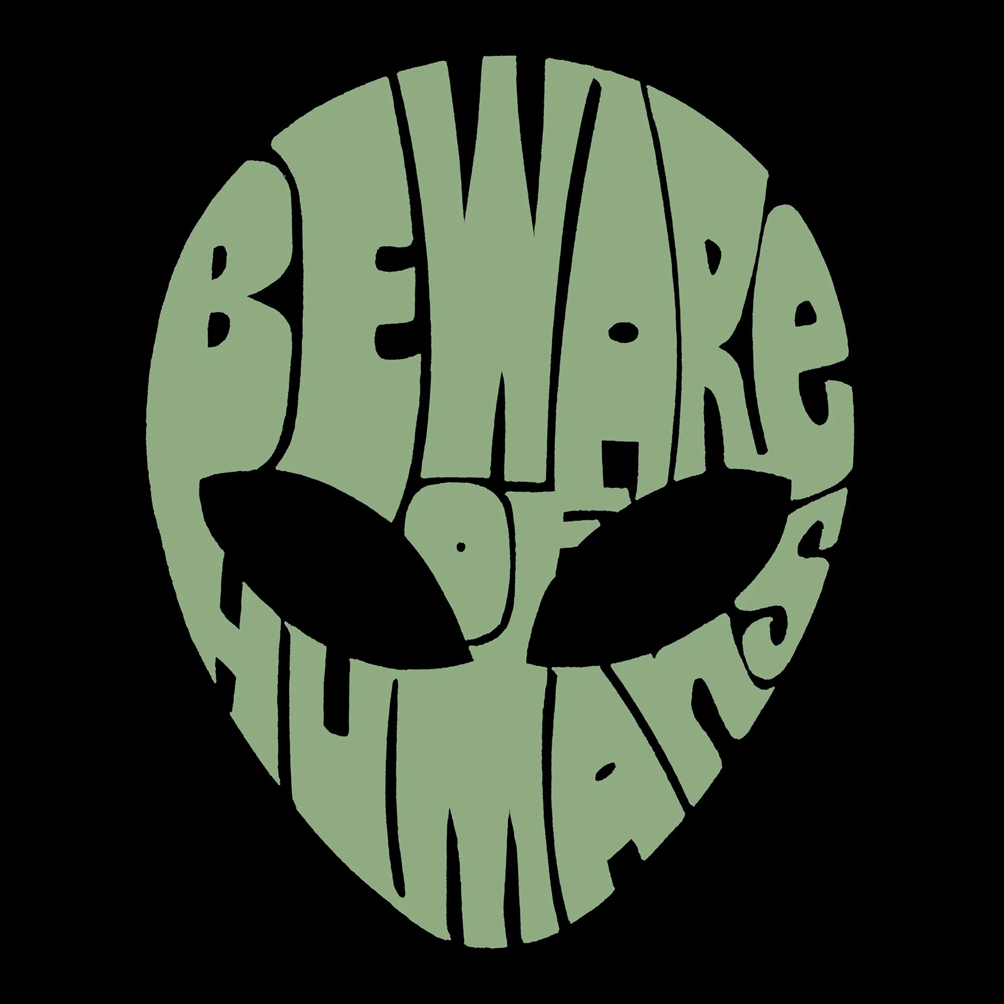 Beware of Humans - Full Length Word Art Apron sold by LA Pop Art product image thumbnail 2