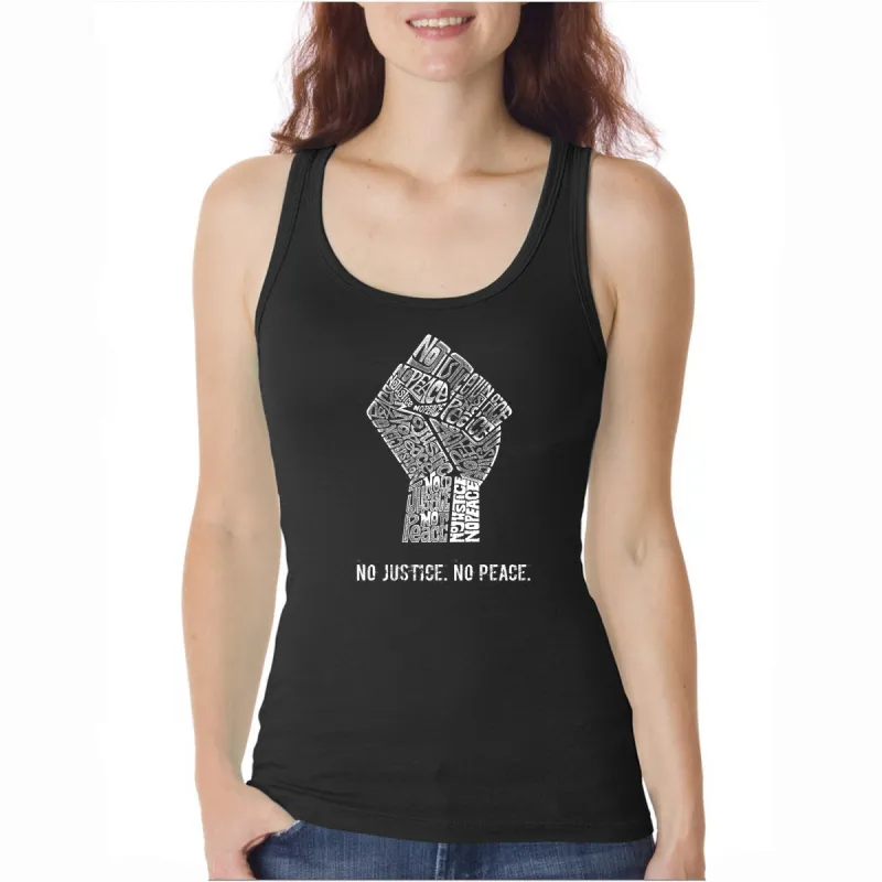 No Justice, No Peace  - Women's Word Art Tank Top sold by LA Pop Art