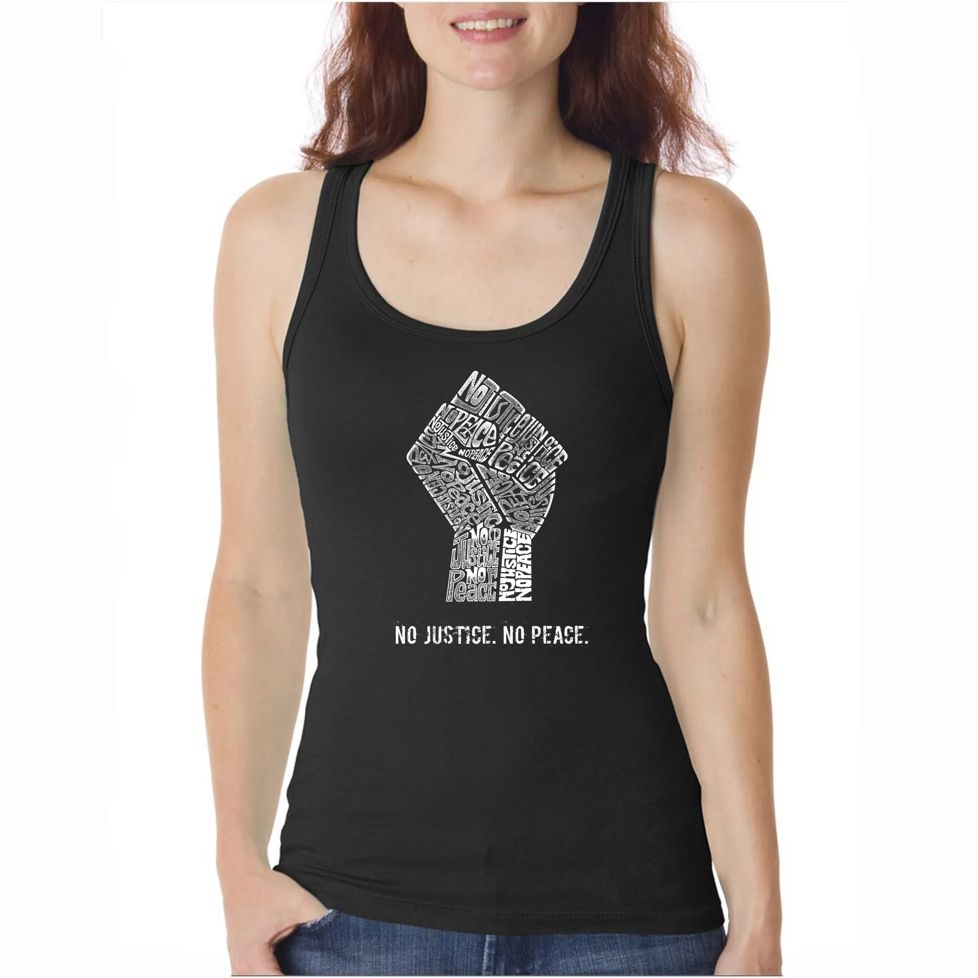 No Justice, No Peace - Women's Word Art Tank Top sold by LA Pop Art
