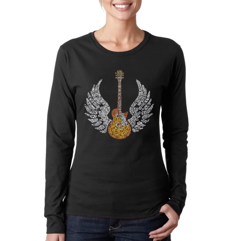 LYRICS TO FREE BIRD - Women's Word Art Long Sleeve T-Shirt sold by LA Pop Art