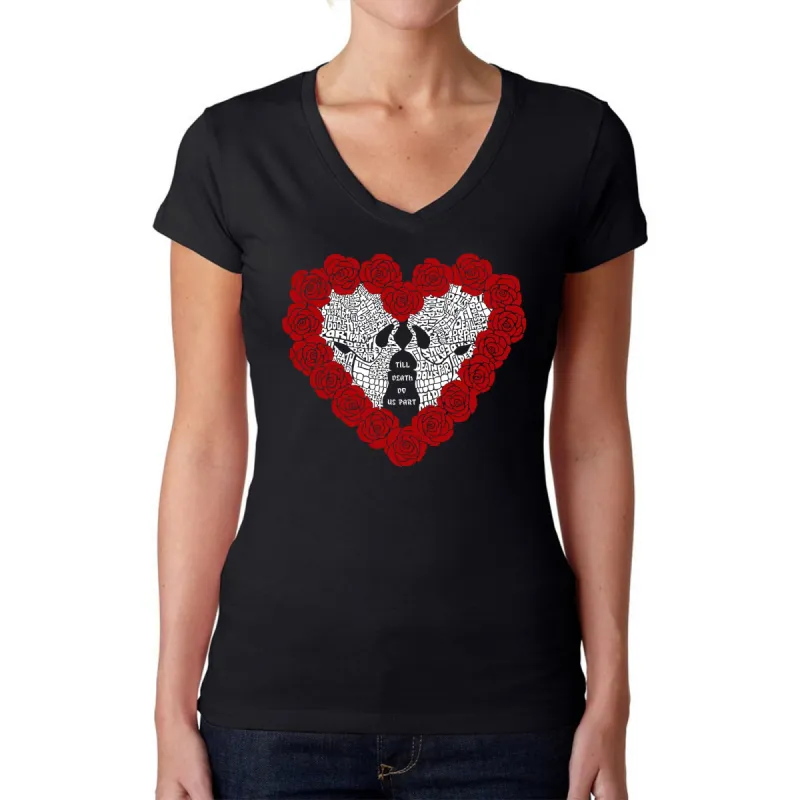 Women's Word Art V-Neck T-Shirt - Til Death Do Us Part sold by LA Pop Art