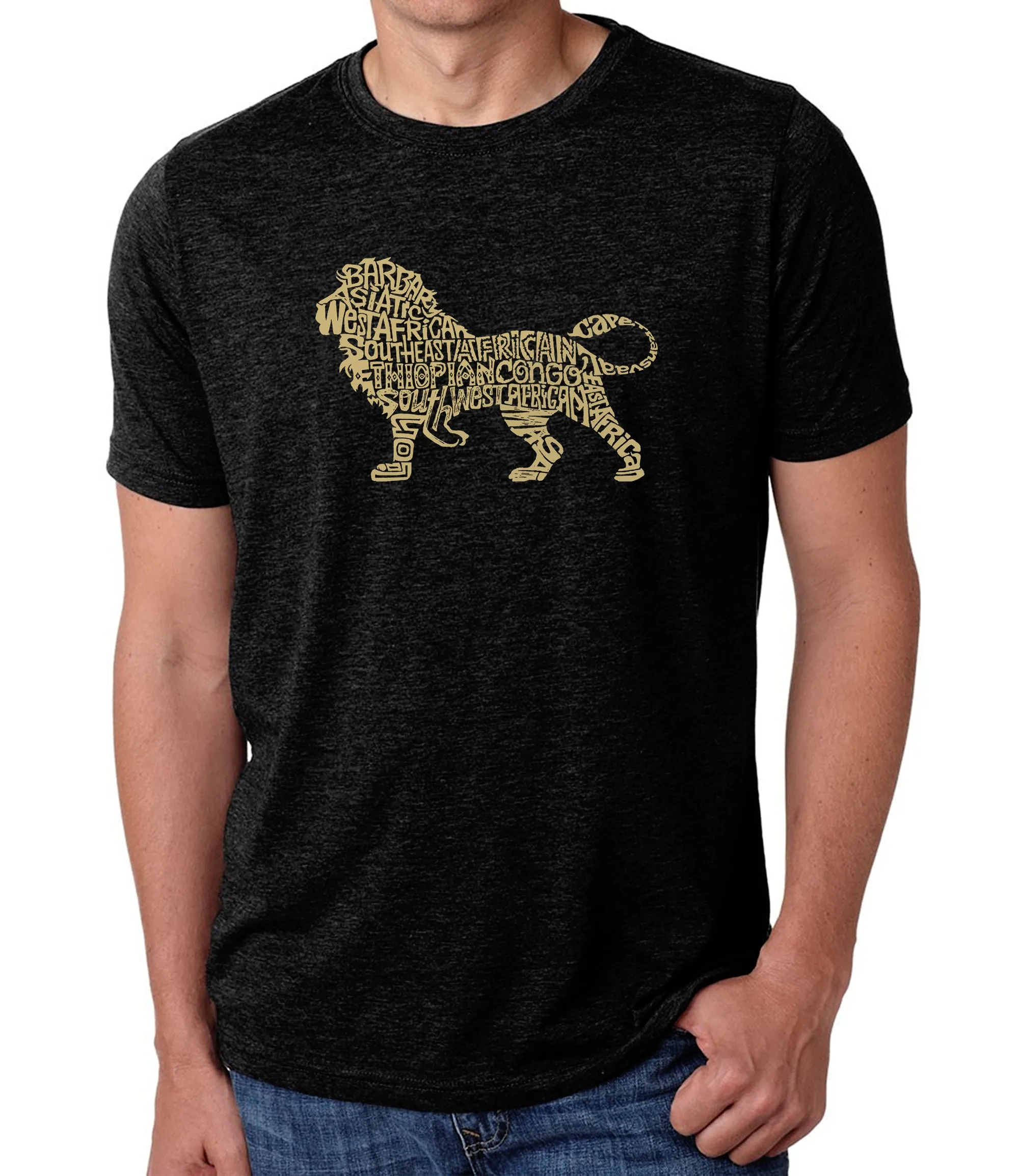 Lion - Men's Premium Blend Word Art T-Shirt sold by LA Pop Art