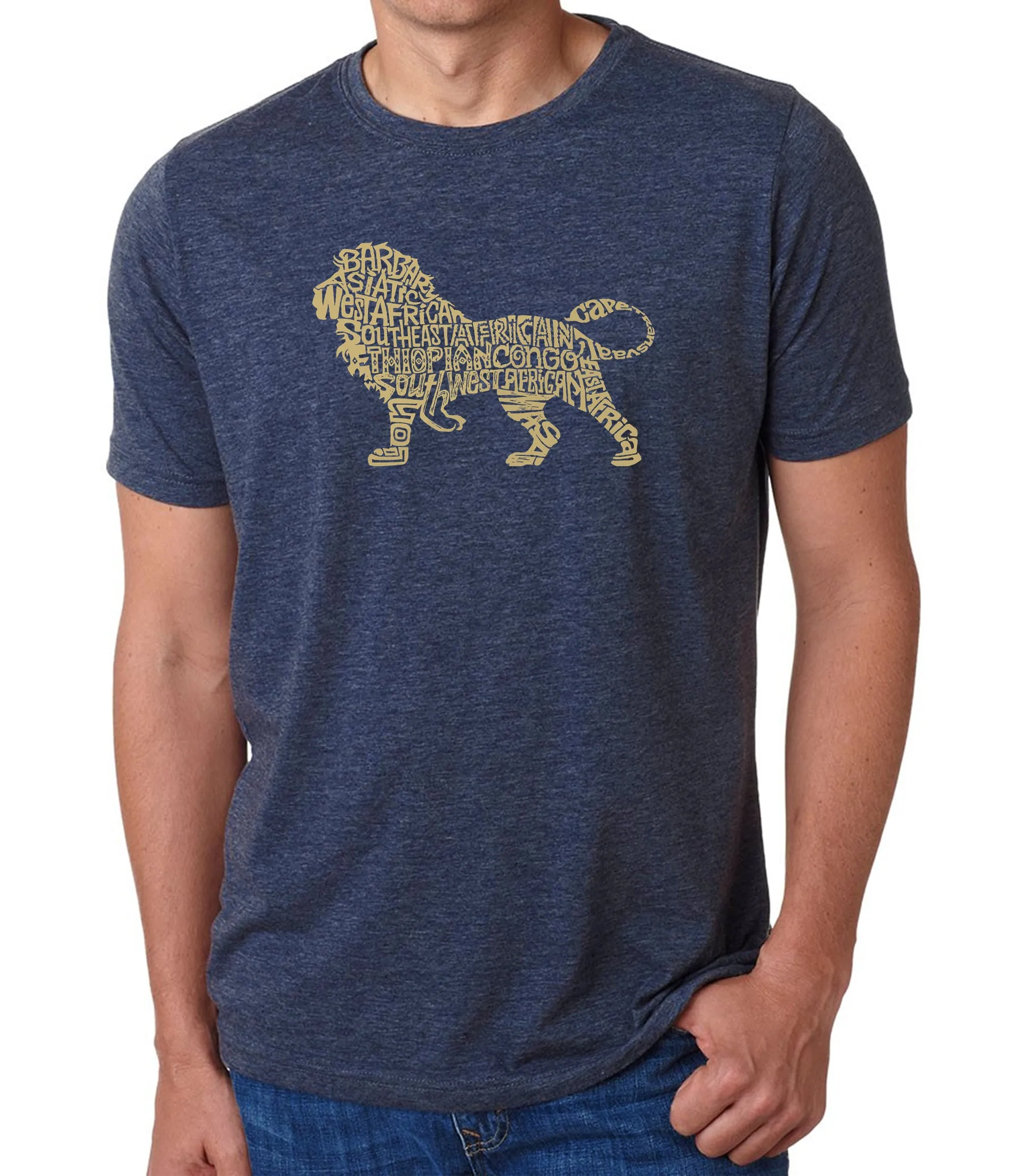 Lion - Men's Premium Blend Word Art T-Shirt sold by LA Pop Art product image thumbnail 3