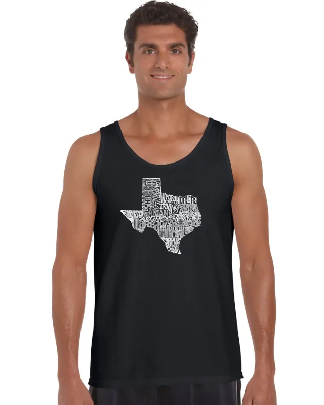 The Great State of Texas - Men's Word Art Tank Top sold by LA Pop Art