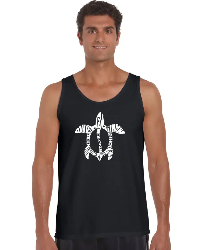 Honu Turtle Hawaiian Islands - Men's Word Art Tank Top sold by LA Pop Art