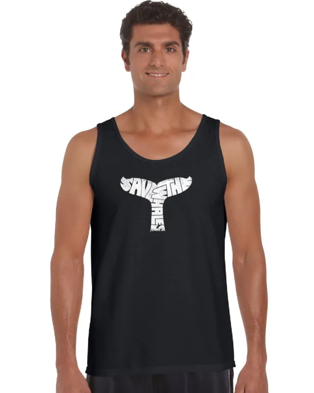 SAVE THE WHALES - Men's Word Art Tank Top sold by LA Pop Art