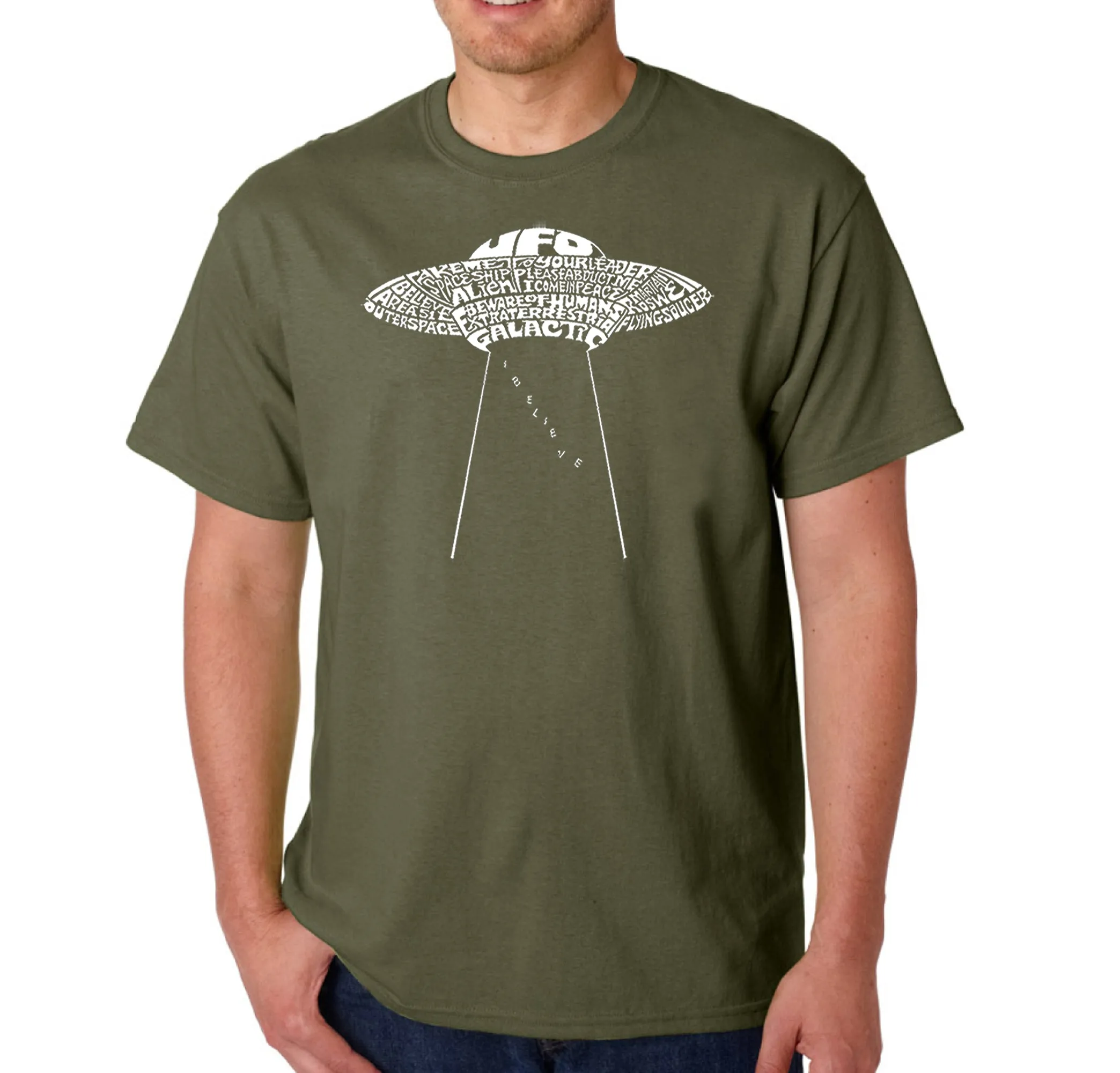 Flying Saucer UFO - Men's Word Art T-Shirt sold by LA Pop Art product image thumbnail 5