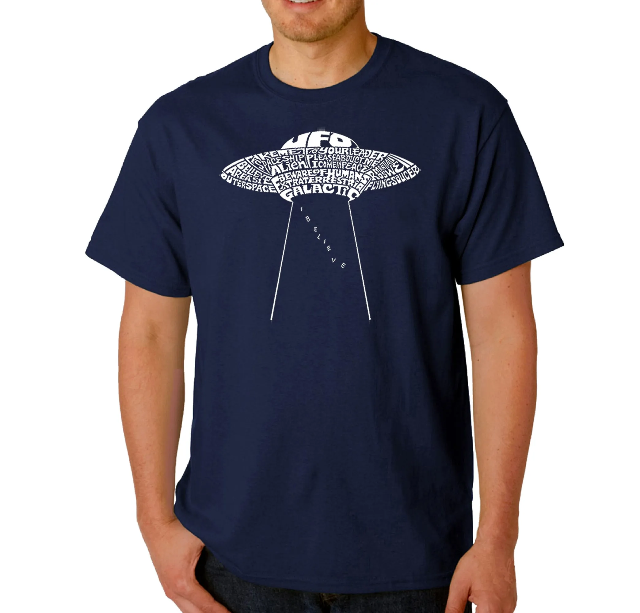 Flying Saucer UFO - Men's Word Art T-Shirt sold by LA Pop Art product image thumbnail 3