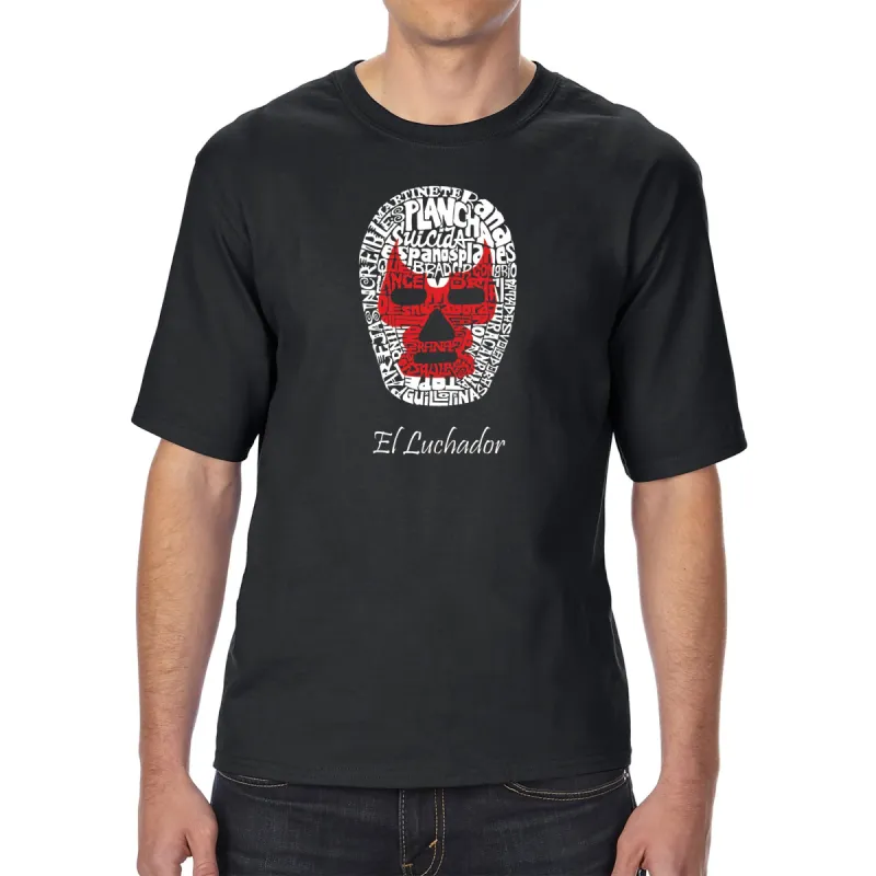 MEXICAN WRESTLING MASK - Men's Tall Word Art T-Shirt made by LA Pop Art