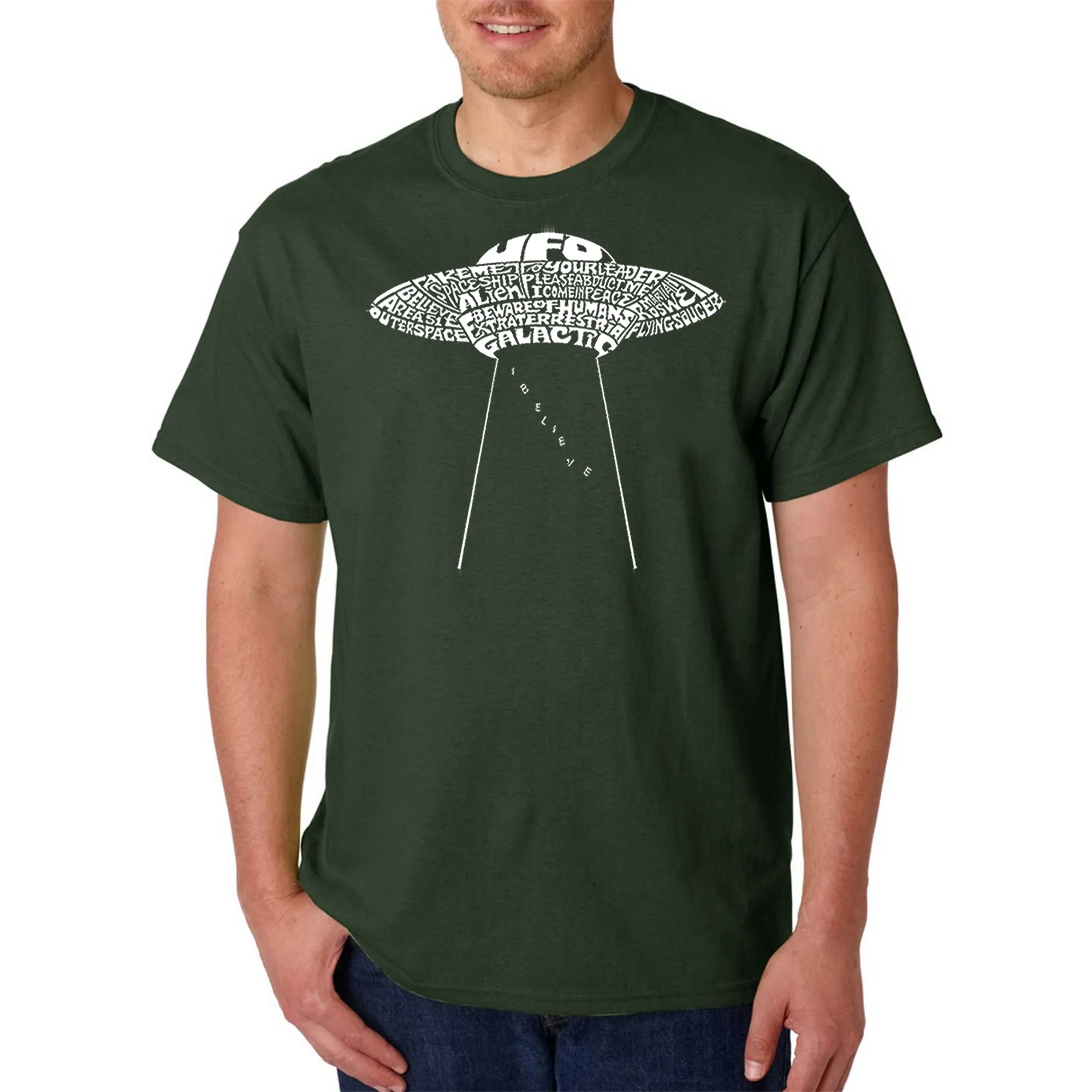 Flying Saucer UFO - Men's Word Art T-Shirt sold by LA Pop Art product image thumbnail 4