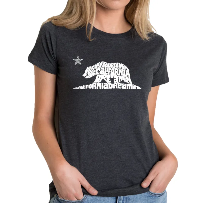 California Dreamin - Women's Premium Blend Word Art T-Shirt sold by LA Pop Art