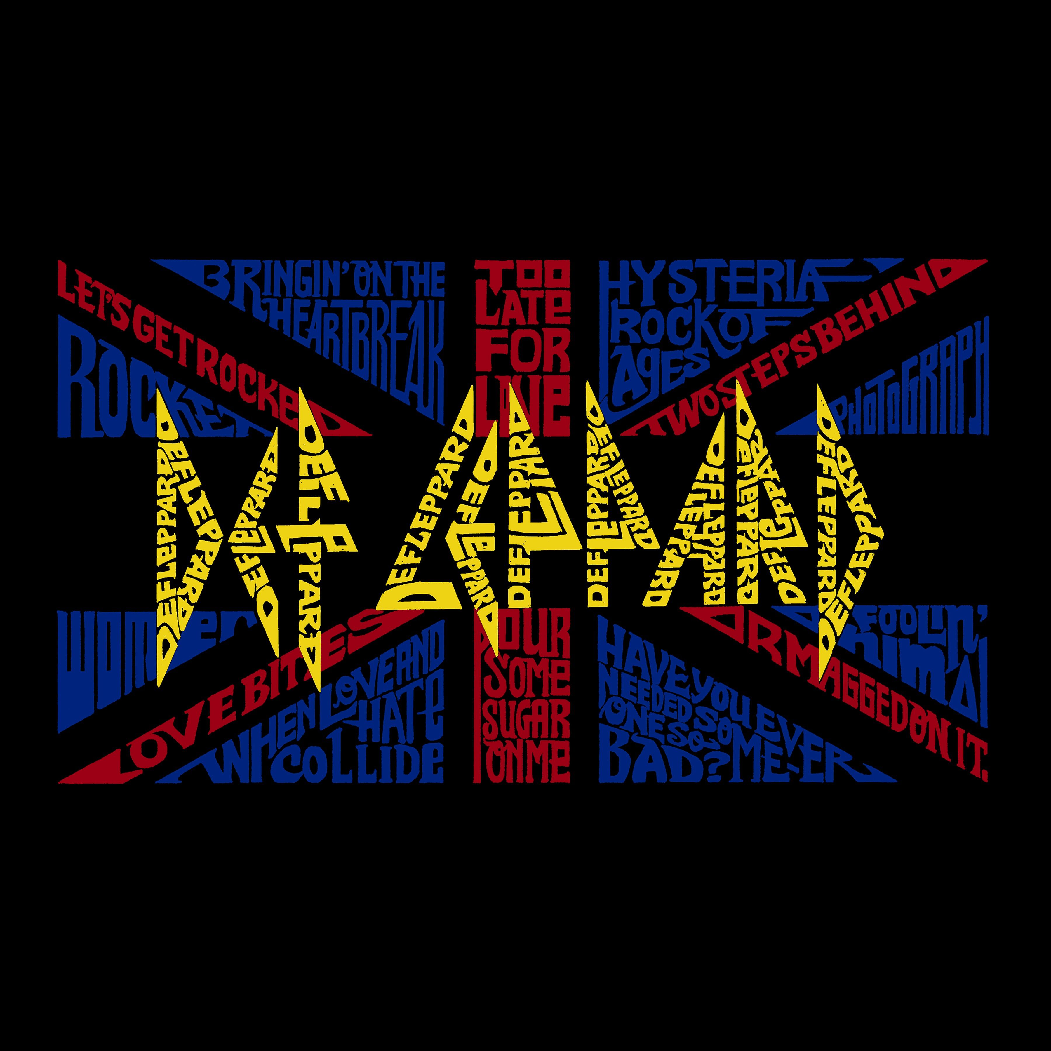Def Leppard - Men's Word Art Long Sleeve T-Shirt sold by LA Pop Art product image thumbnail 2