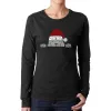 Christmas Peeking Dog - Women's Word Art Long Sleeve T-Shirt sold by LA Pop Art