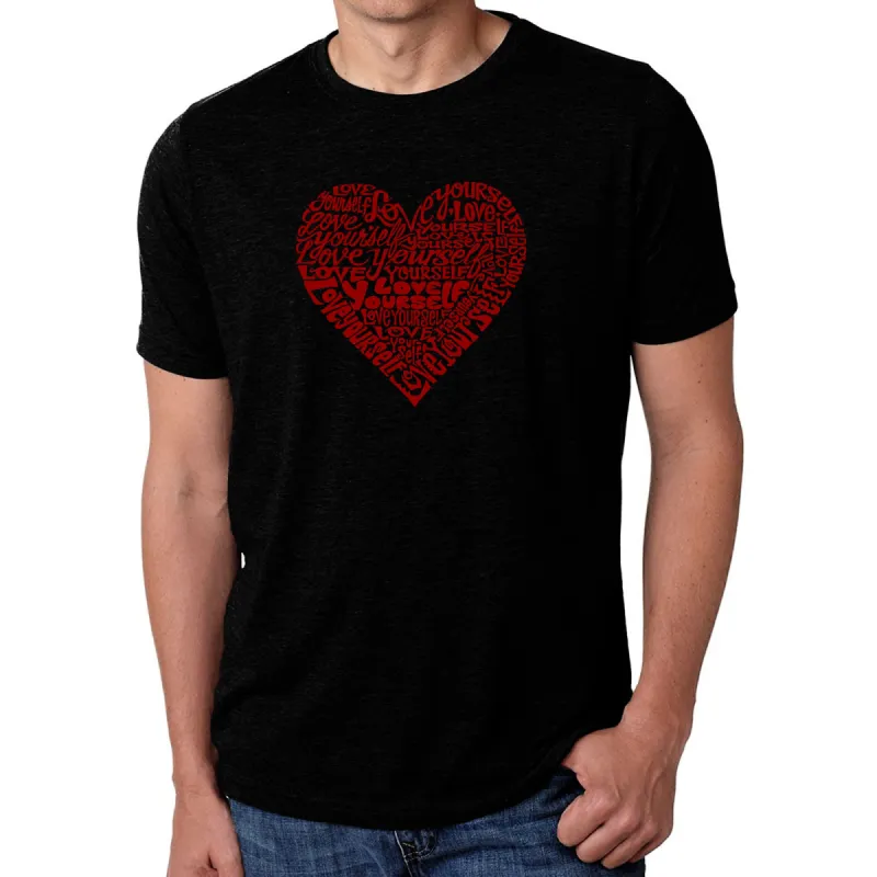 Love Yourself - Men's Premium Blend Word Art T-Shirt sold by LA Pop Art