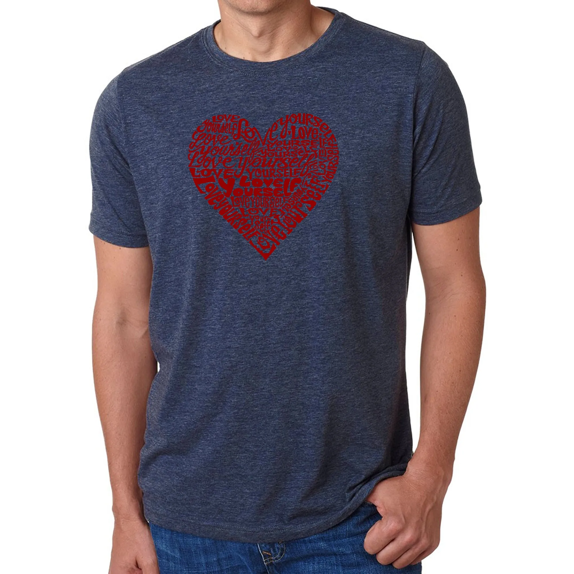 Love Yourself - Men's Premium Blend Word Art T-Shirt sold by LA Pop Art product image thumbnail 3