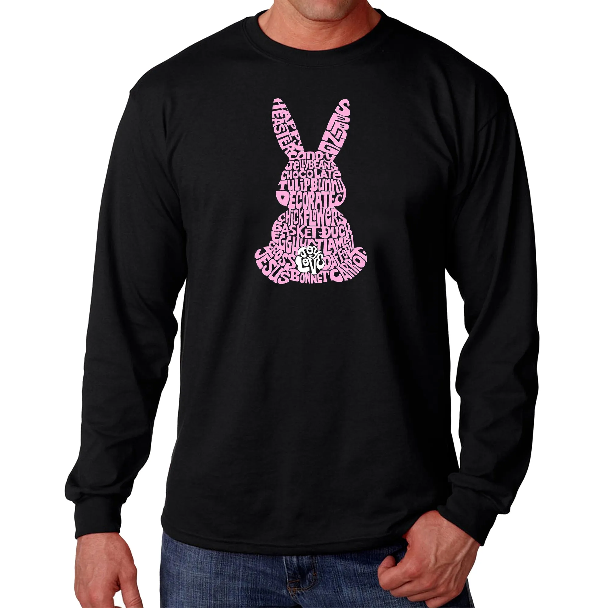 Easter Bunny - Men's Word Art Long Sleeve T-Shirt sold by LA Pop Art