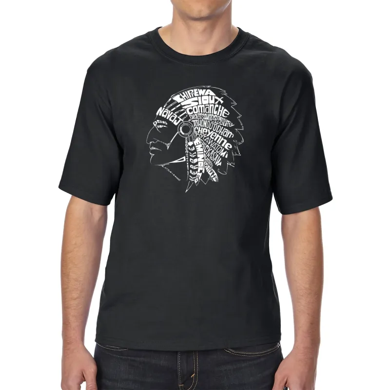 POPULAR NATIVE AMERICAN INDIAN TRIBES - Men's Tall Word Art T-Shirt sold by LA Pop Art