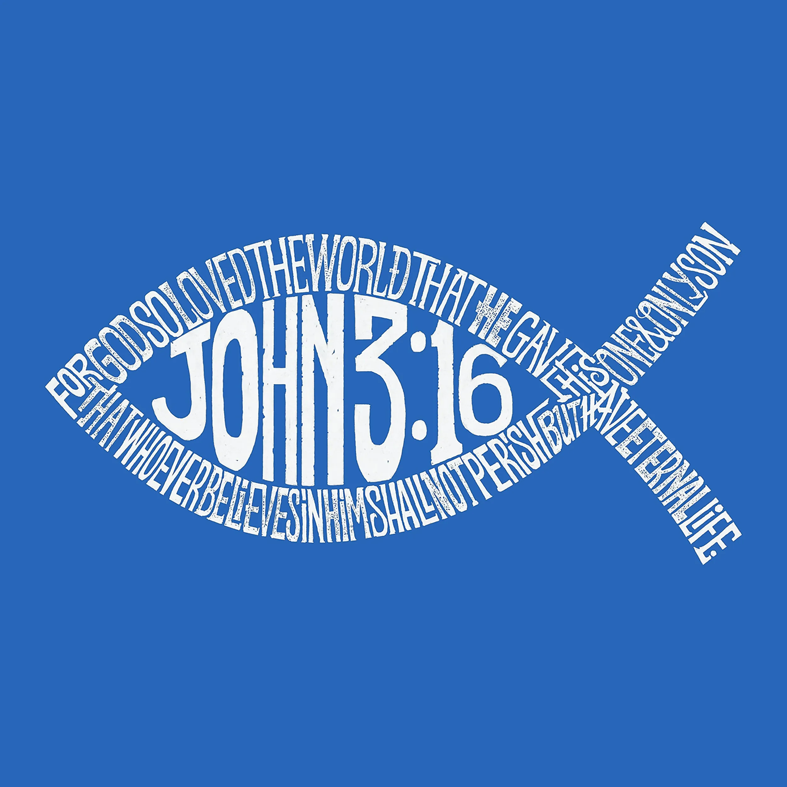John 3:16 Fish Symbol - Women's Word Art Long Sleeve T-Shirt sold by LA Pop Art product image thumbnail 2
