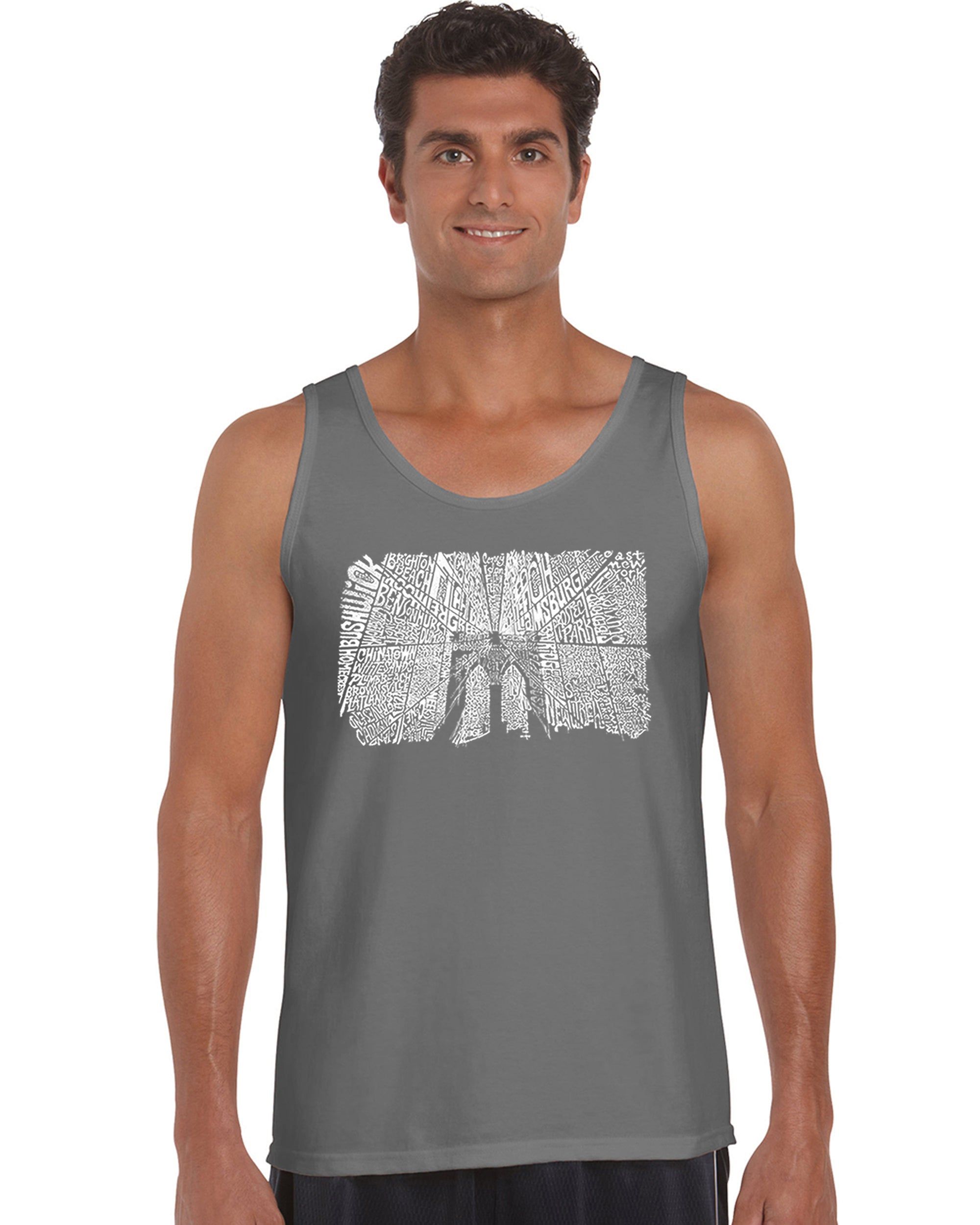Brooklyn Bridge - Men's Word Art Tank Top sold by LA Pop Art product image thumbnail 5