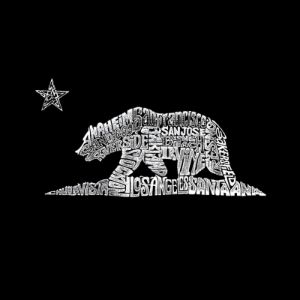 California Bear - Women's Raglan Baseball Word Art T-Shirt sold by LA Pop Art