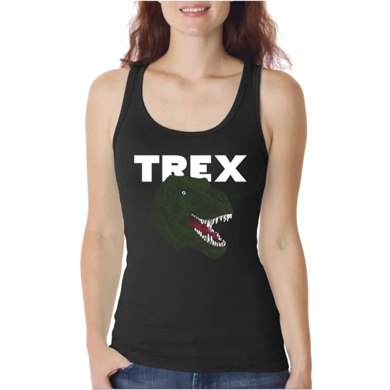 T-Rex Head  - Women's Word Art Tank Top sold by LA Pop Art