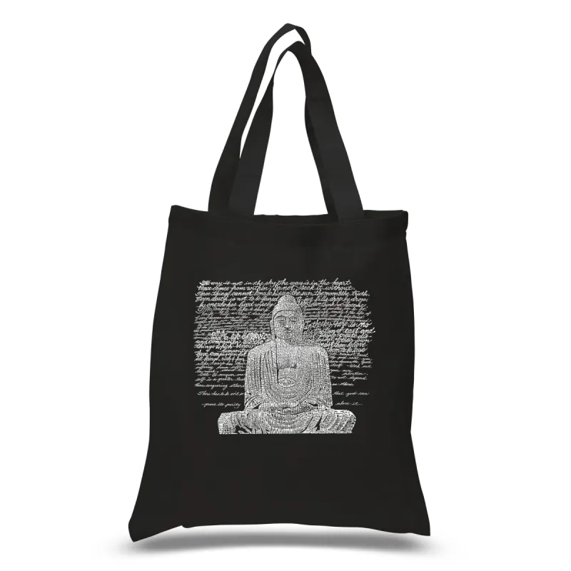 Zen Buddha - Small Word Art Tote Bag sold by LA Pop Art