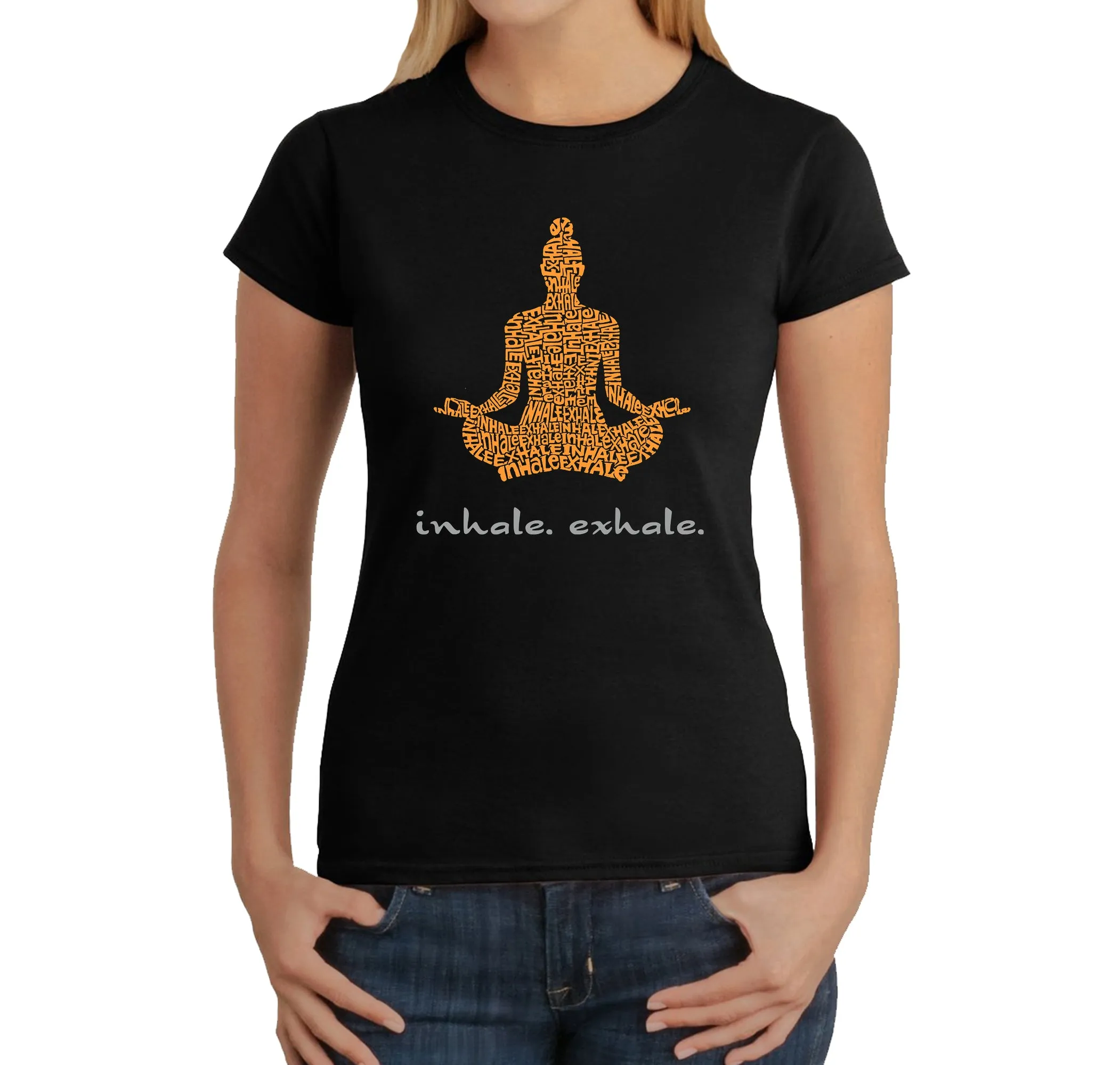 Inhale Exhale - Women's Word Art T-Shirt sold by LA Pop Art