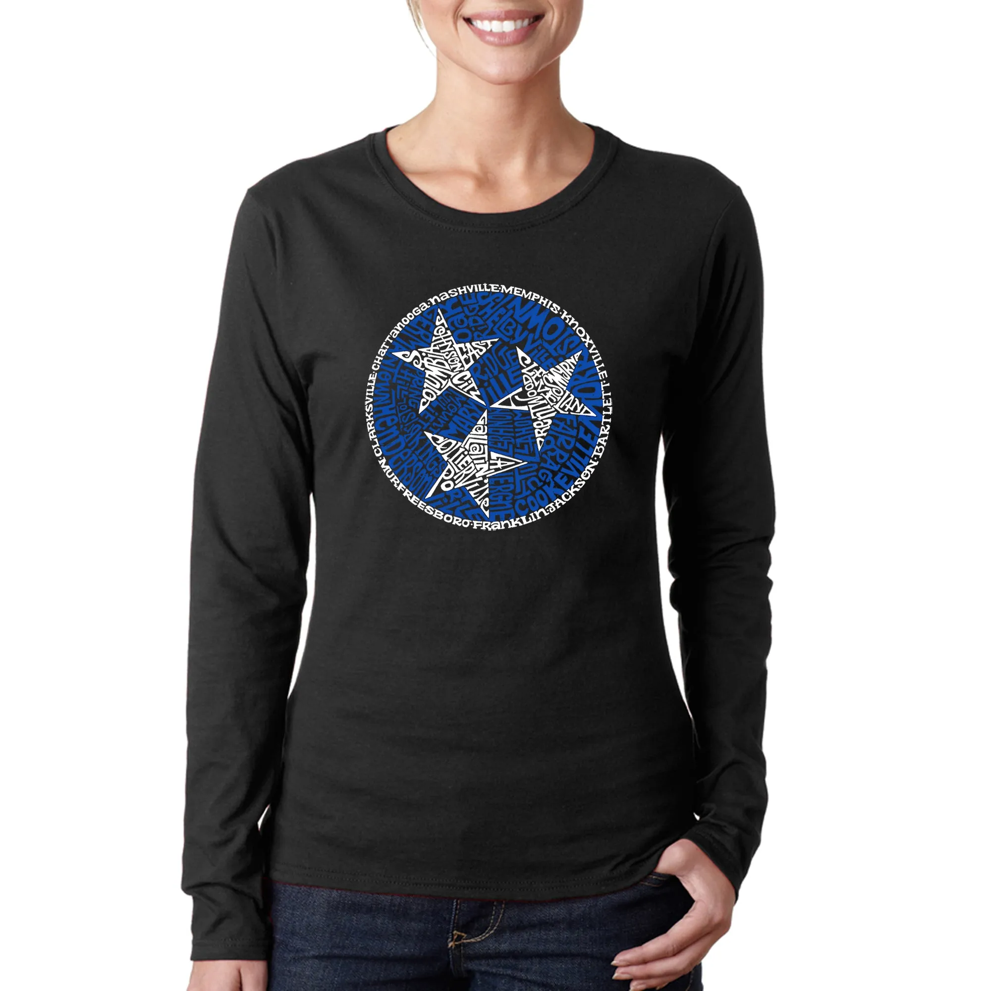 Tennessee Tristar - Women's Word Art Long Sleeve T-Shirt sold by LA Pop Art