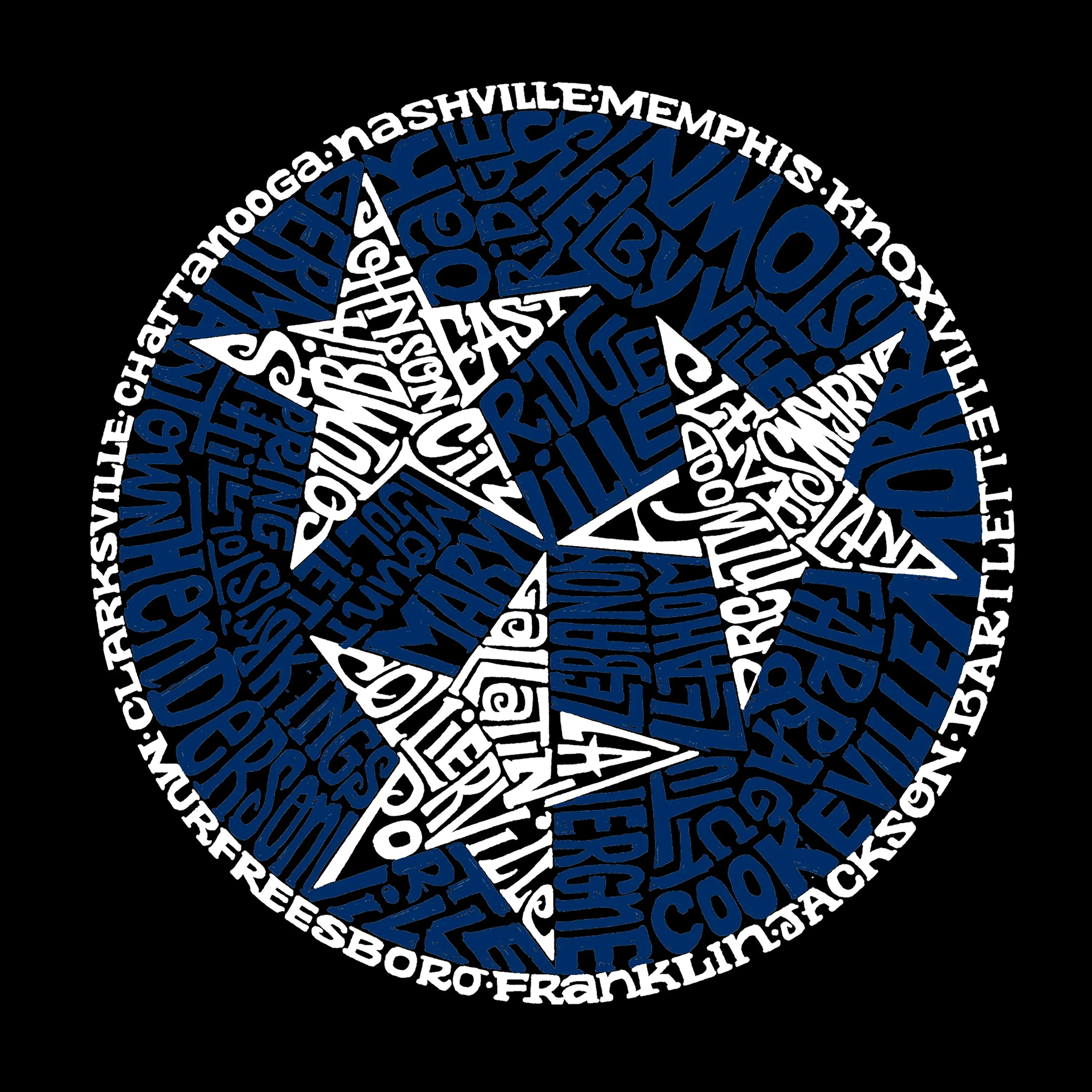 Tennessee Tristar - Women's Word Art Long Sleeve T-Shirt sold by LA Pop Art product image thumbnail 2