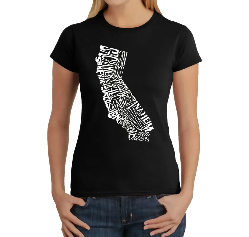 California State -  Women's Word Art T-Shirt sold by LA Pop Art