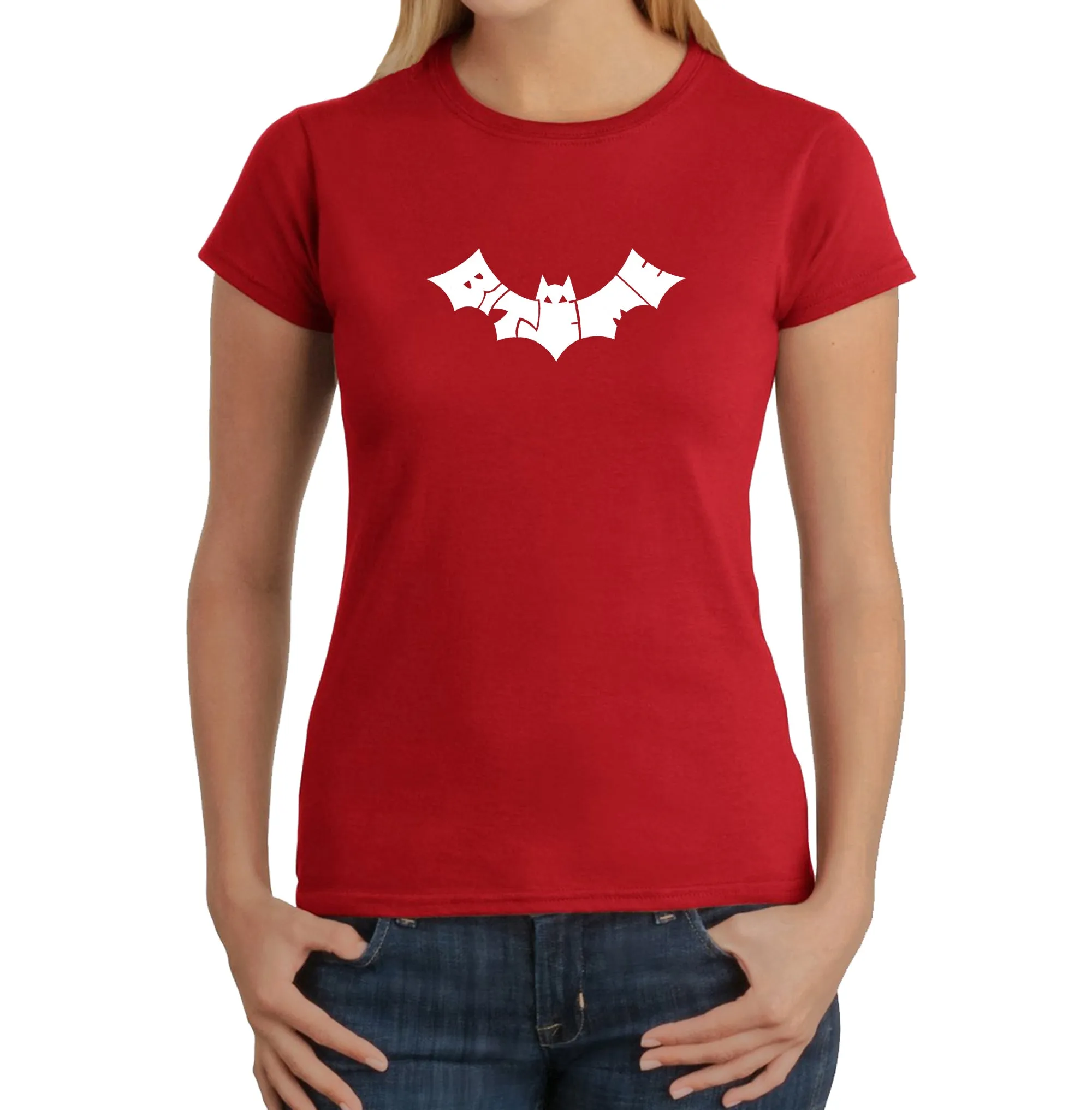 BAT BITE ME - Women's Word Art T-Shirt sold by LA Pop Art product image thumbnail 5