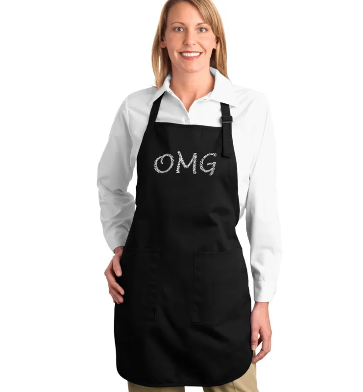OMG - Full Length Word Art Apron sold by LA Pop Art