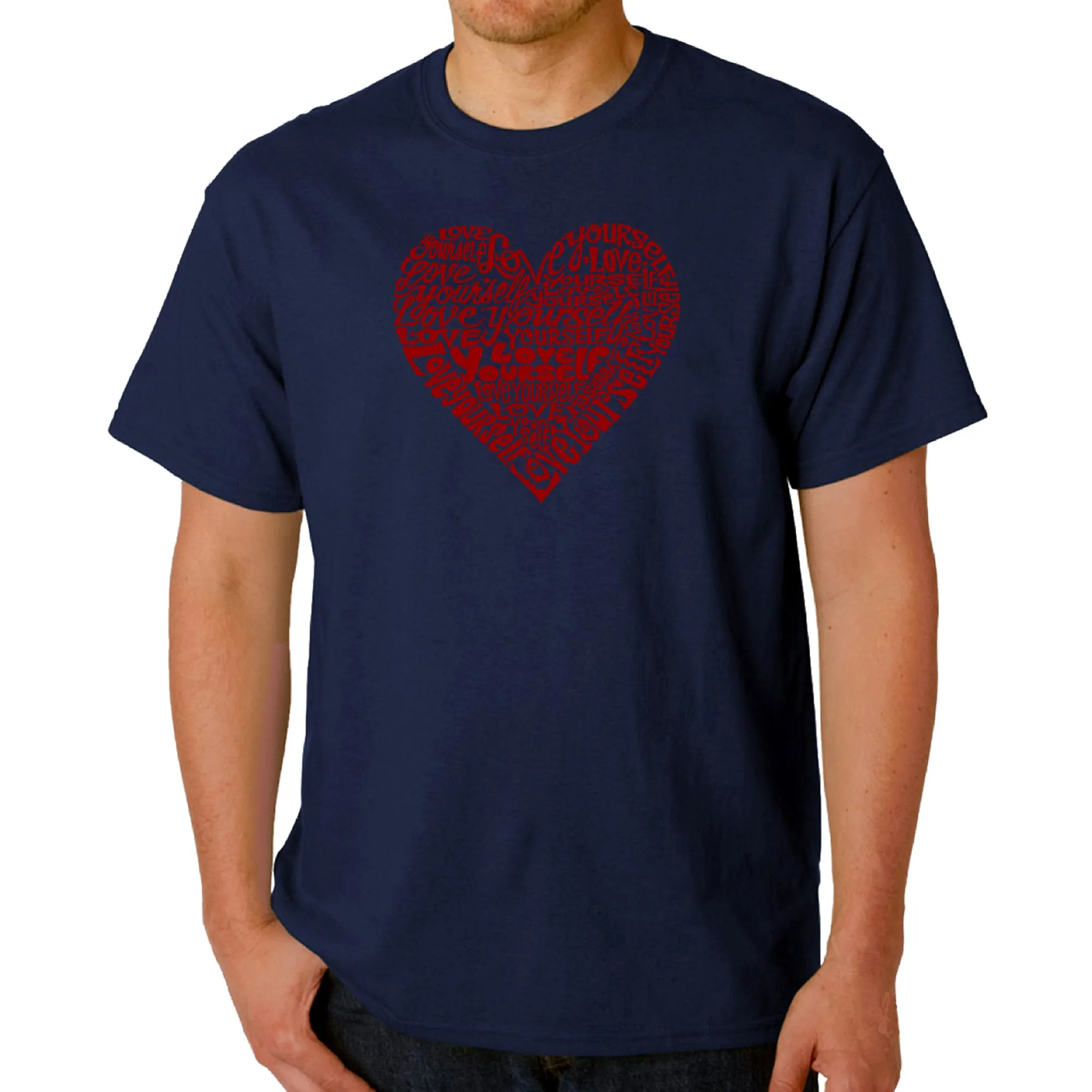 Love Yourself - Men's Word Art T-Shirt sold by LA Pop Art product image thumbnail 3
