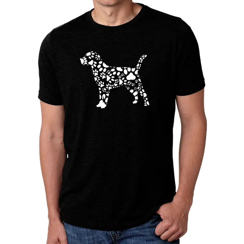 Dog Paw Prints  - Men's Premium Blend Word Art T-Shirt sold by LA Pop Art