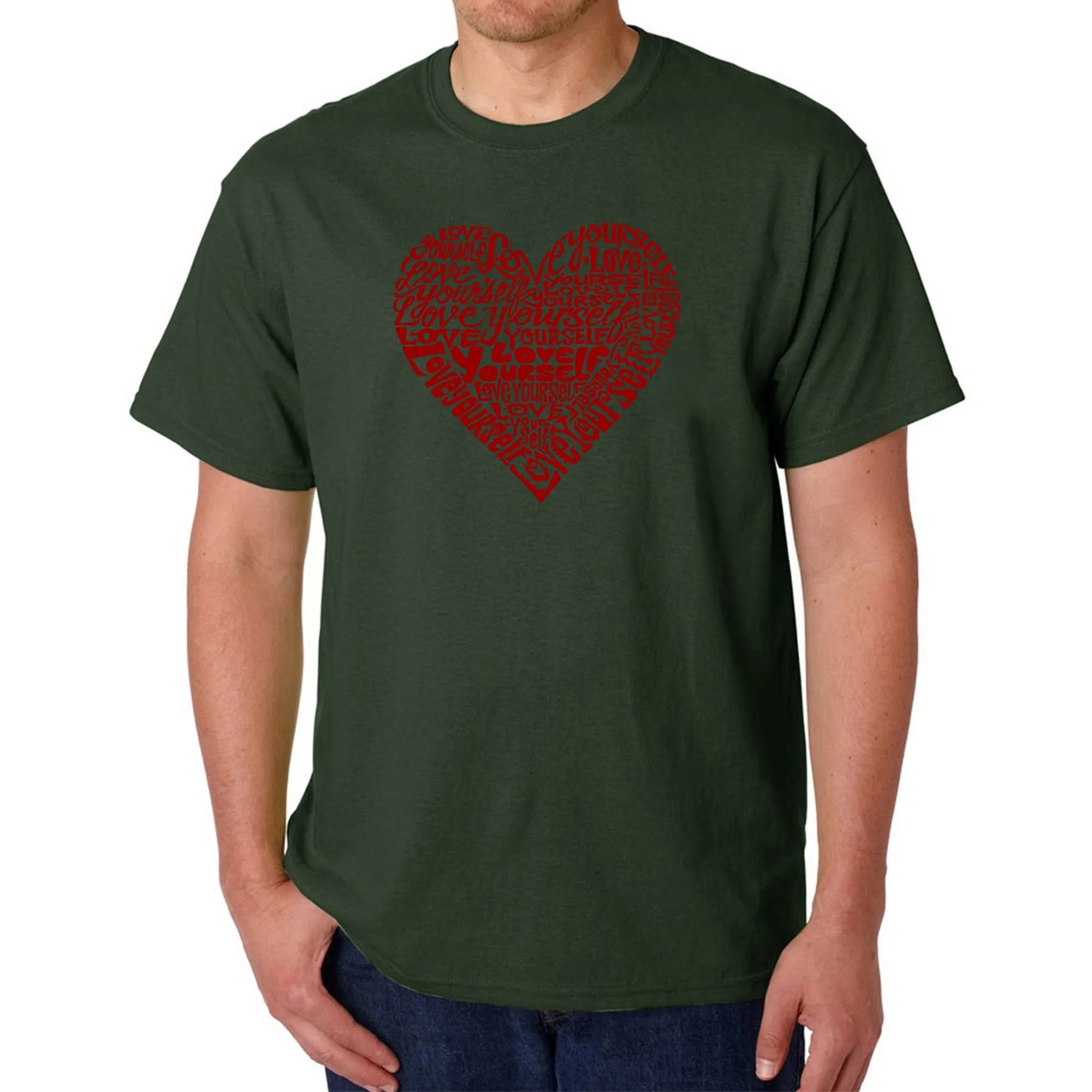 Love Yourself - Men's Word Art T-Shirt sold by LA Pop Art product image thumbnail 4