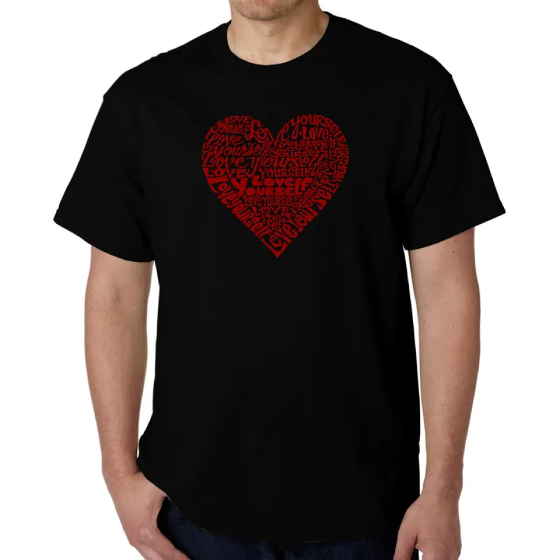 Love Yourself - Men's Word Art T-Shirt sold by LA Pop Art