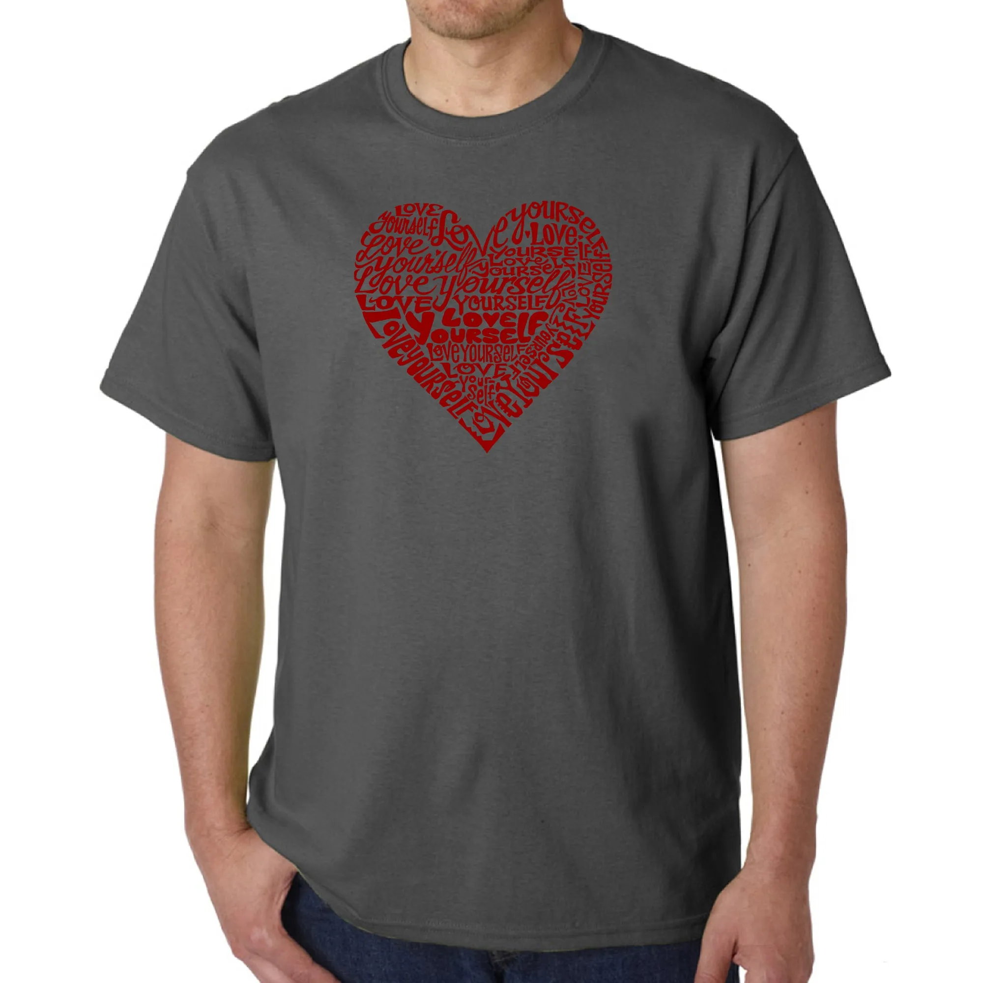 Love Yourself - Men's Word Art T-Shirt sold by LA Pop Art product image thumbnail 5