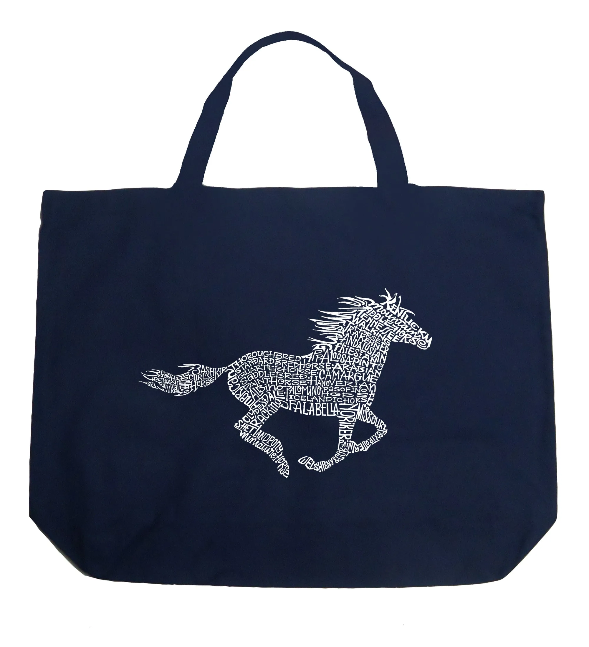 Horse Breeds - Large Word Art Tote Bag sold by LA Pop Art product image thumbnail 3